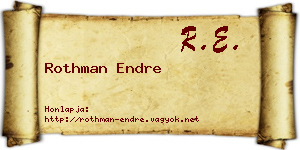 Rothman Endre névjegykártya